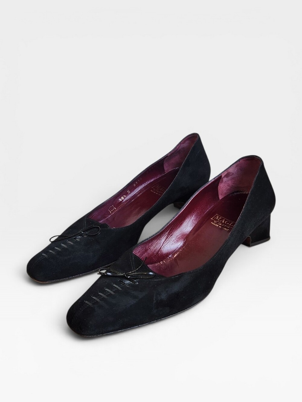 Maglia Women's Black Suede Low Block Heel Pumps